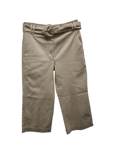 Pre-owned Proenza Schouler Belted Cotton Trousers In Neutral