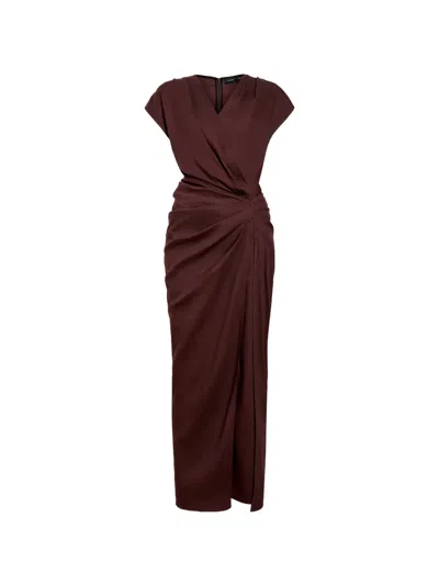 Proenza Schouler Bettina Dress In Eco Stretch Viscose Linen In Brown