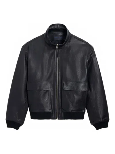 Proenza Schouler 스털링 지퍼 레더 봄버 재킷 In Black