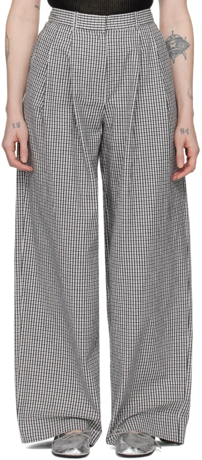 Proenza Schouler Black & Off-white  White Label Helena Trousers In 146 Black/ivory
