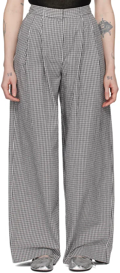 Proenza Schouler Black & Off-white  White Label Helena Trousers In 146 Black/ivory