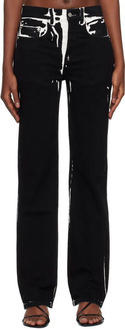 Proenza Schouler Black & White Ryman Jeans In Black Multi
