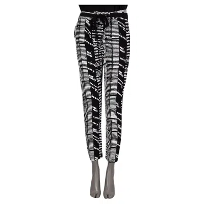 Pre-owned Proenza Schouler Black & White Woodblock Jacquard Tapered Pants 4 Xs