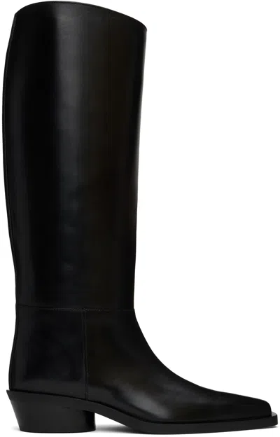 Proenza Schouler Bronco Leather Tall Boots In Black