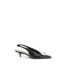 Proenza Schouler Dome Slash Slingbacks In Polished Calf In Black