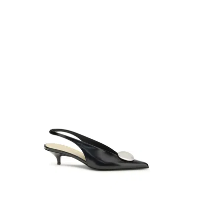Proenza Schouler Black Calf Leather Bos Taurus Mid Heel Pumps