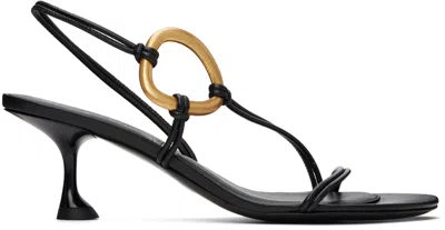 Proenza Schouler Black Hoop Slingback Heeled Sandals In 20000 Black