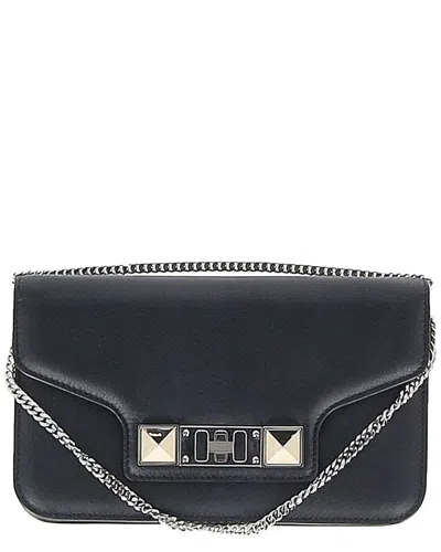 Proenza Schouler Black Leather Ps11 Wallet On Chain (authentic Pre-loved) In Orange