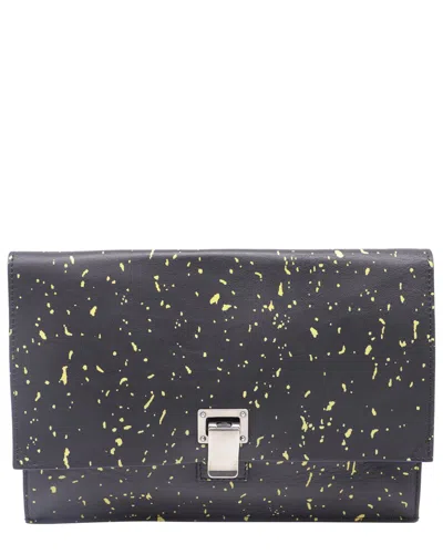 Proenza Schouler Black Leather Small Lunch Paint-print Clutch Bag (authentic  Pre-loved)