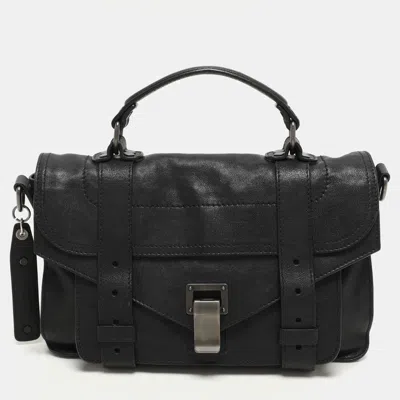 Pre-owned Proenza Schouler Black Leather Tiny Ps1 Top Handle Bag