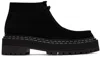 Proenza Schouler Suede Platform Ankle Boots In 001 Black