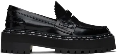 Proenza Schouler Black Lug Sole Platform Loafers In 999 Black
