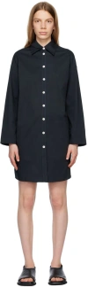Proenza Schouler Black  White Label Button Down Minidress In 001 Black