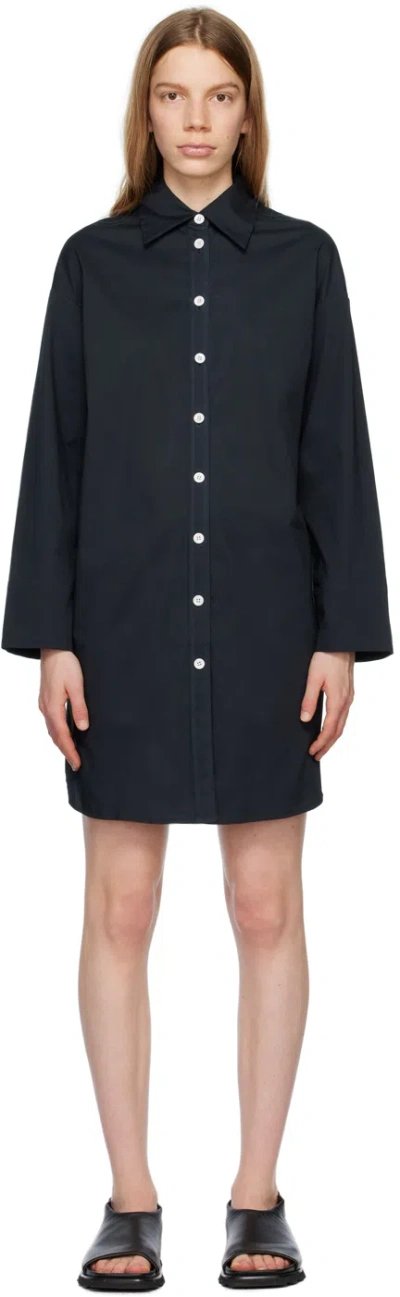 Proenza Schouler Black  White Label Button Down Minidress In 001 Black