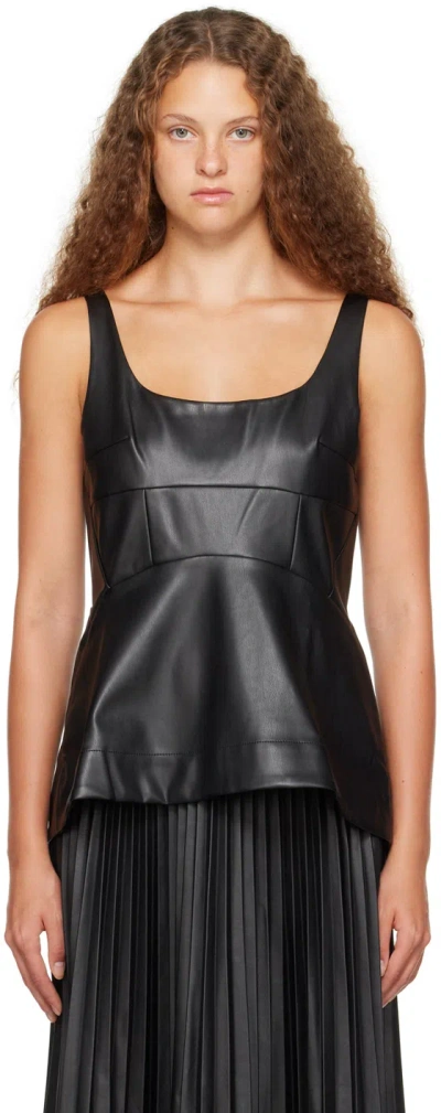 Proenza Schouler Black  White Label Faux-leather Tank Top