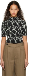 Proenza Schouler Black  White Label Smocked Turtleneck In Mint/black 342