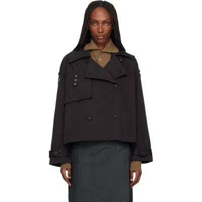 Proenza Schouler Black  White Label Yasmin Cropped Trench Coat