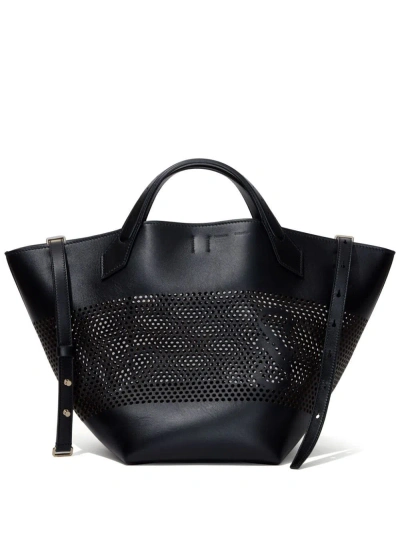 Proenza Schouler Large Ps1 Perforated-leather Tote Bag In Black