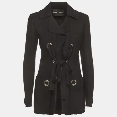 Pre-owned Proenza Schouler Black Wool Blend Tie Jacket S