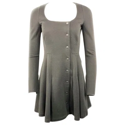 Pre-owned Proenza Schouler Black Wool Mini Coat Dress W/ Buttons Size 4
