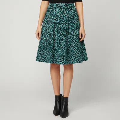 Pre-owned Proenza Schouler Black/teal Tweed Pleated Skirt M