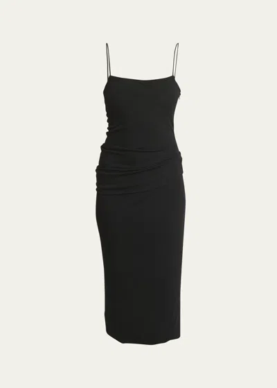 Proenza Schouler Blaire Draped Jersey Midi Dress In Black