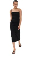 Proenza Schouler Blaire Draped Jersey Midi Dress In Black