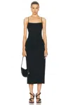 Proenza Schouler Blaire Draped Jersey Midi Dress In Black