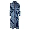 Proenza Schouler Bleached Midi Buttoned Shirt Dress In Blue Cotton Denim In Blue