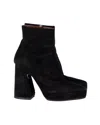 Proenza Schouler Block Heel Platform Boots In Black Suede In Black