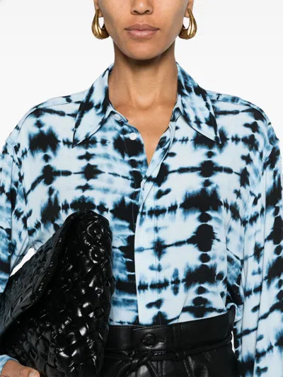 Proenza Schouler Norman Tie-dye Shirt In Blau