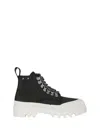 Proenza Schouler 40mm Nylon Lace-up Trekking Boots In Black