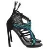 Proenza Schouler Braided Ankle Strap High Heel Sandals In Multicolor Suede In Multi