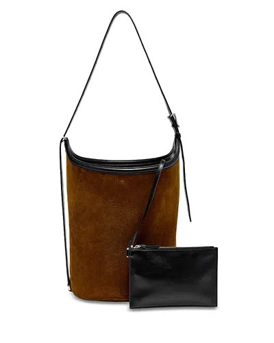 Proenza Schouler Brant Bucket Bag In Soft Suede In Fern