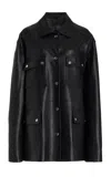 Proenza Schouler Brice Lamb Leather Jacket In Black