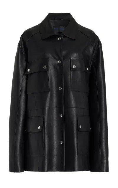 Proenza Schouler Brice Lamb Leather Jacket In Black