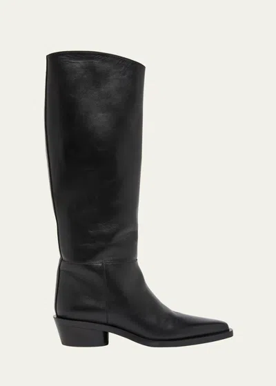 Proenza Schouler Bronco Leather Tall Boots In Black