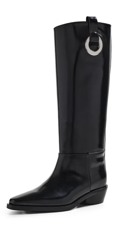 Proenza Schouler Bronco Grommet Knee High Boots In Black