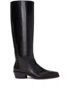 Jil Sander 25mm Leather Riding Boots In Black