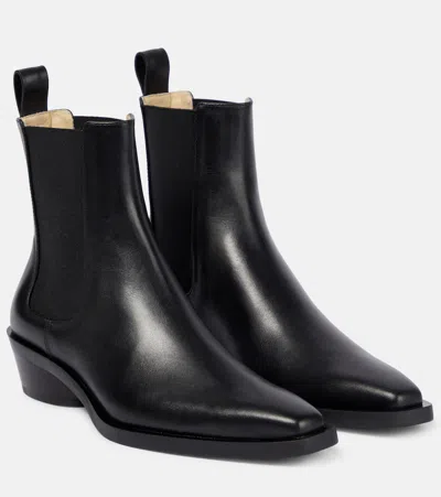 Proenza Schouler Bronco Leather Ankle Boots In Black