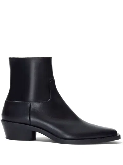Proenza Schouler Bronco Leather Ankle Boots In Black