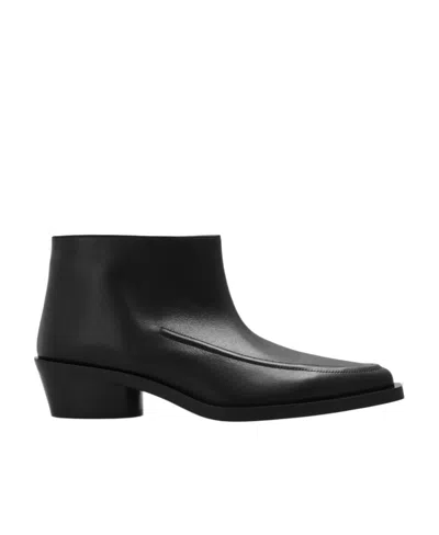 Proenza Schouler Bronco Leather Ankle Boots In Black