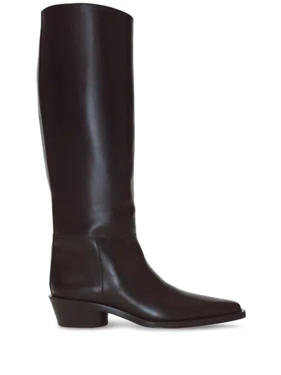 Proenza Schouler Bronco Leather Tall Boots In Black