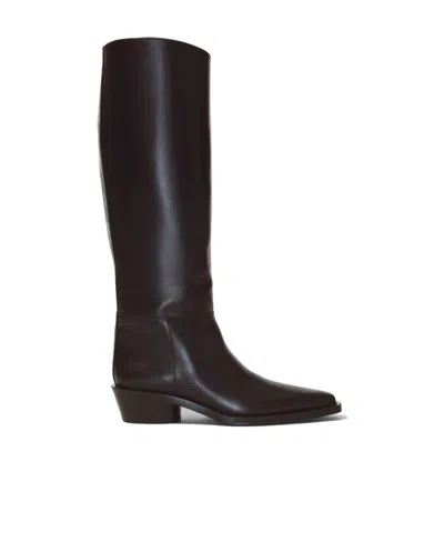 Proenza Schouler Bronco Leather Tall Boots In Black