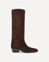 Proenza Schouler Bronco Knee High Boots Chocolate In Blue