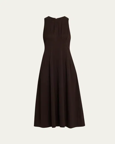 Proenza Schouler Bronwyn Wool Twill A-line Midi Dress In Brown