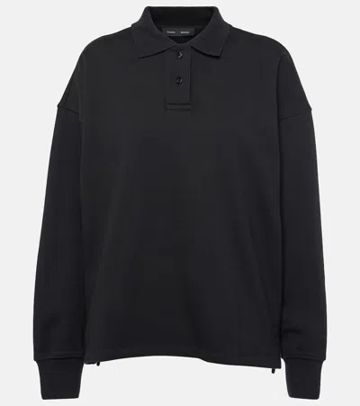 Proenza Schouler Brooks Cotton Terry Jersey Polo Shirt In Black