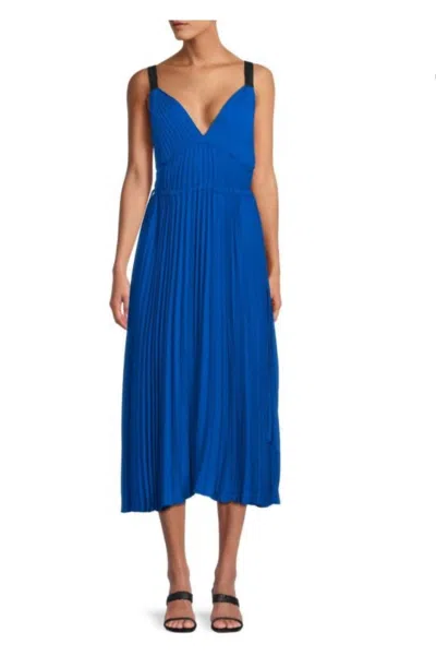 Proenza Schouler Broomstick Pleated Maxi Dress In Blue