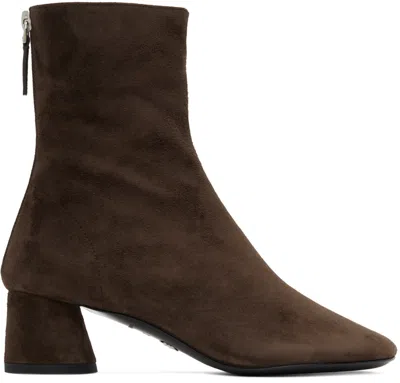 Proenza Schouler 60mm Glove Suede Ankle Boots In 20031 Espresso