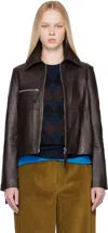 Proenza Schouler Brown  White Label Annabel Leather Jacket In Brown